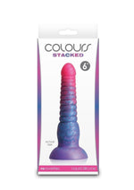 Load image into Gallery viewer, Colours Stacked Silicone Dildo - Blue/Pink - 6in
