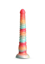 Load image into Gallery viewer, Colours Stacked Silicone Dildo - Gold/Red - 9in