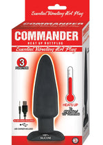 Load image into Gallery viewer, Commander Essential Silicone Rechargeable Vibrating Warming Butt Plug - Black