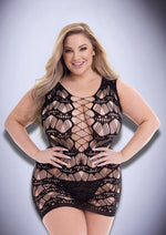 Load image into Gallery viewer, Corset Front Lace Mini Dress - Black - Queen