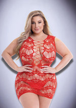 Load image into Gallery viewer, Corset Front Lace Mini Dress - Red - Queen