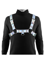 Load image into Gallery viewer, Cosmo Harness Dare Chest Harness - Multicolor/Rainbow - Large/XLarge
