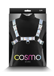 Cosmo Harness Dare Chest Harness - Multicolor/Rainbow - Medium/Small