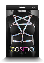 Load image into Gallery viewer, Cosmo Harness Risque Chest Harness - Multicolor/Rainbow - Large/XLarge
