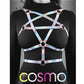 Cosmo Harness Risque Chest Harness - Multicolor/Rainbow - Medium/Small