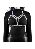 Load image into Gallery viewer, Cosmo Harness Vamp Chest Harness - Multicolor/Rainbow - Medium/Small
