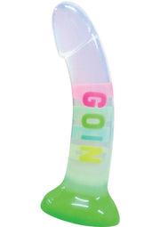 Cotton Candy Dirty Talk Goin Deep Silicone Dildo - Multicolor - 7in
