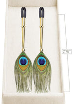 Load image into Gallery viewer, Couture Clip's Peacock Plume Nipple Clamp