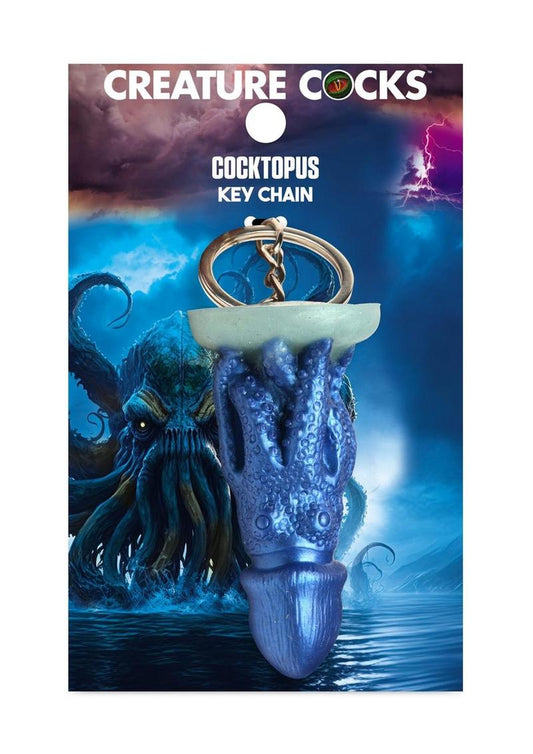 Creature Cocks Cocktopus Keychain - Blue/Metal