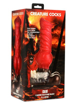 Load image into Gallery viewer, Creature Cocks Cujo Canine Silicone Dildo - Black/Red - XLarge