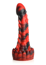 Load image into Gallery viewer, Creature Cocks Demon Rising Scaly Dragon Silicone Dildo - Black/Red

