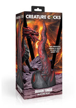 Load image into Gallery viewer, Creature Cocks Dragon Tongue Silicone Dildo - Black/Red
