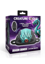 Load image into Gallery viewer, Creature Cocks Dragon Vibrating Rechargeable Silicone Grinder - Black/Teal