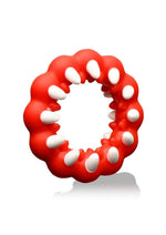 Load image into Gallery viewer, Creature Cocks Fangs Silicone Cock Ring - Red/White
