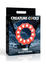 Load image into Gallery viewer, Creature Cocks Fangs Silicone Cock Ring - Red/White
