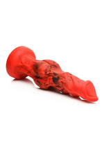 Load image into Gallery viewer, Creature Cocks Fire Hound Silicone Dildo - Black/Red - Large