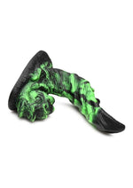 Load image into Gallery viewer, Creature Cocks Glowzilla Glow In The Dark Silicone Dildo - Black/Glow In The Dark/Green