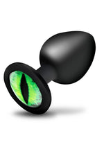 Load image into Gallery viewer, Creature Cocks Green Eye Silicone Butt Plug - Black/Green - Large
