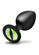 Load image into Gallery viewer, Creature Cocks Green Eye Silicone Butt Plug - Black/Green - Medium
