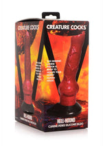 Load image into Gallery viewer, Creature Cocks Hell-Hound Canine Penis Silicone Dildo - Black/Red - 7.5in
