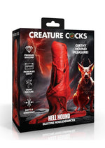 Load image into Gallery viewer, Creature Cocks Hell Hound Silicone Penis Enhancer - Black/Red
