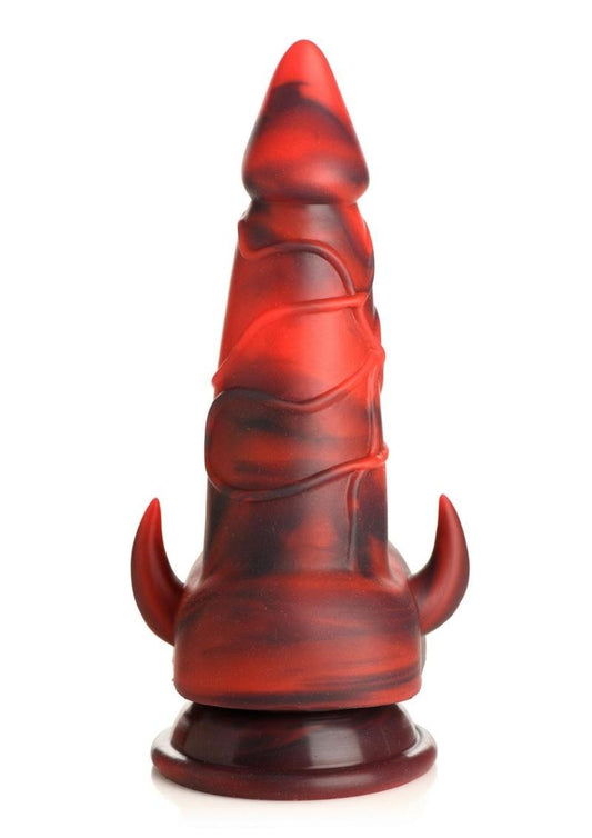 Creature Cocks Horny Devil Demon Silicone Dildo - Black/Red