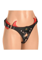 Load image into Gallery viewer, Creature Cocks Horny Devil Strap-On Harness - Black/Red