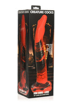 Load image into Gallery viewer, Creature Cocks King Cobra Long Silicone Dildo - Black/Red - Large - 14in