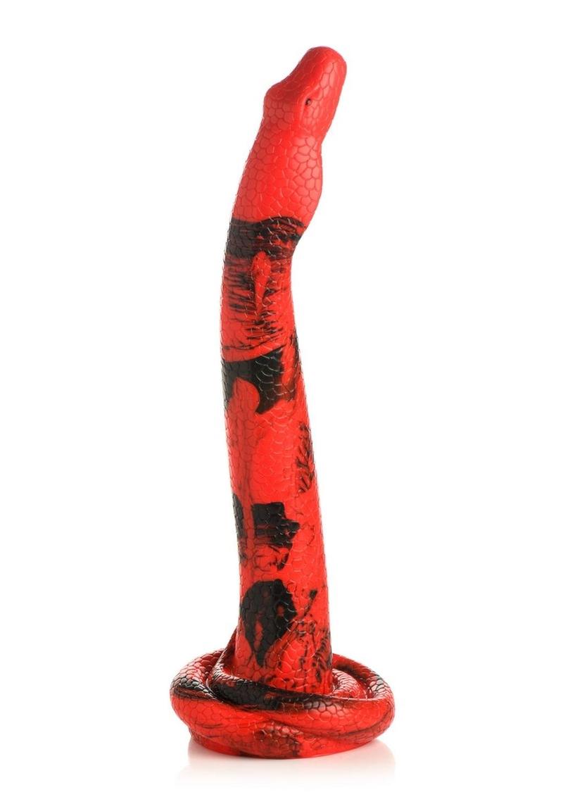 Creature Cocks King Cobra Long Silicone Dildo - Black/Red - XLarge - 18in