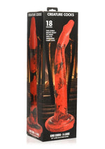 Load image into Gallery viewer, Creature Cocks King Cobra Long Silicone Dildo - Black/Red - XLarge - 18in