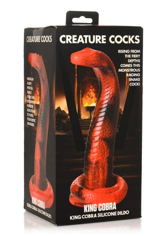 Creature Cocks King Cobra Silicone Dildo - Black/Red