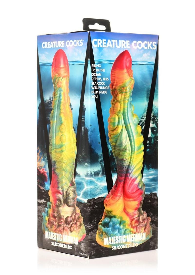 Creature Cocks Majestic Merman Silicone Dildo - Rainbow