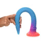 Creature Cocks Makara Glow In The Dark Silicone Snake Dildo - Orange/Purple/Blue Glitter