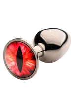 Load image into Gallery viewer, Creature Cocks Red Eye Metal Butt Plug - Black/Metal/Red - Small