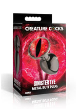 Load image into Gallery viewer, Creature Cocks Red Eye Metal Butt Plug - Black/Metal/Red - Small