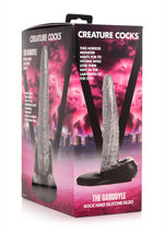 Load image into Gallery viewer, Creature Cocks The Gargoyle Rock Hard Silicone Dildo - Black/Silver - 9.3in