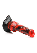 Load image into Gallery viewer, Creature Cocks Vibra Beast Vibrating Silicone Dildo - Black/Red