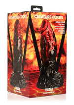 Load image into Gallery viewer, Creature Cocks Vulcan Silicone Dildo - Black/Red
