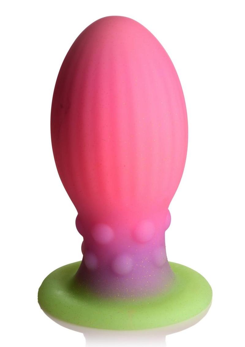 Creature Cocks Xeno Egg Glow In The Dark Silicone Egg - Glow In The Dark/Green/Pink - XLarge