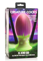 Load image into Gallery viewer, Creature Cocks Xeno Egg Glow In The Dark Silicone Egg - Glow In The Dark/Green/Pink - XLarge