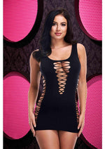 Load image into Gallery viewer, Criss-Cross Mini Dress - Black - One Size