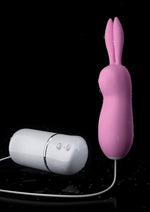 Load image into Gallery viewer, Crush Precious Wired Remote Control Silicone Rabbit Bullet Waterproof - Pink
