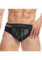 Load image into Gallery viewer, Cruze Kick-Off Lace Up Brief - Black - Large/XLarge