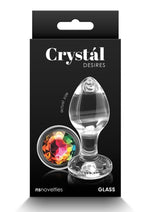 Load image into Gallery viewer, Crystal Desires Rainbow Gem Glass Anal Plugs - Multicolor - Medium
