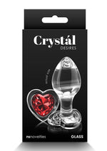 Load image into Gallery viewer, Crystal Desires Red Heart Glass Anal Plugs - Red - Medium