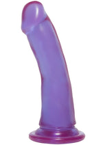 Load image into Gallery viewer, Crystal Jellies Slim Dildo - Purple - 6.5in
