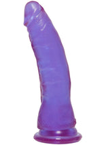 Load image into Gallery viewer, Crystal Jellies Thin Dildo - Purple - 7in
