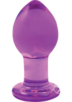Load image into Gallery viewer, Crystal Premium Glass Butt Plug - Purple - Medium