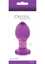 Load image into Gallery viewer, Crystal Premium Glass Butt Plug - Purple - Medium
