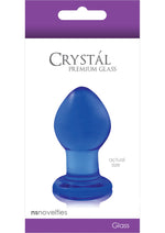Load image into Gallery viewer, Crystal Premium Glass Butt Plug - Blue - Small